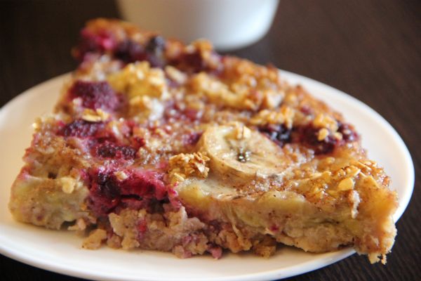 Овсяный пирог с кусочками бананов. Моя еда