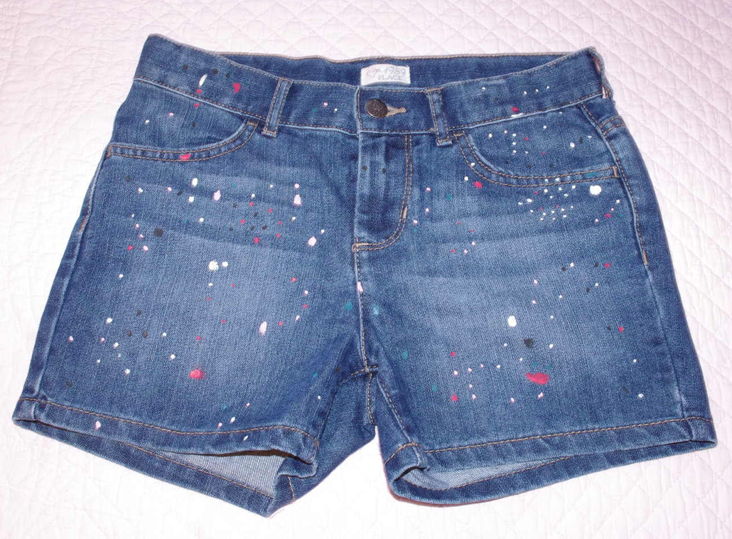 шорты джинсовые с 'краской'-152-700. ЗАБРАЛИ