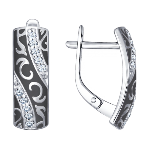 Серьги из серебра с эмалью и фианитами от птич*кин. ПРИСТРОЕНО