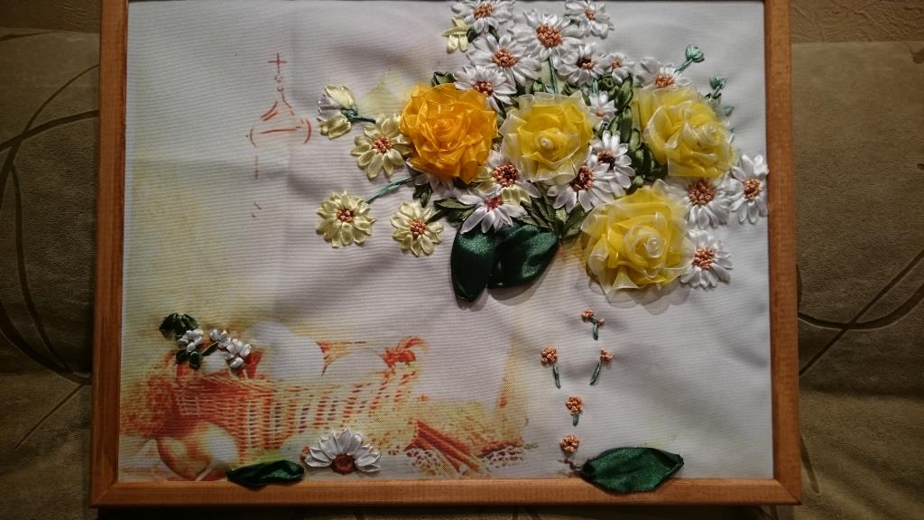 Вышивка лентами. 