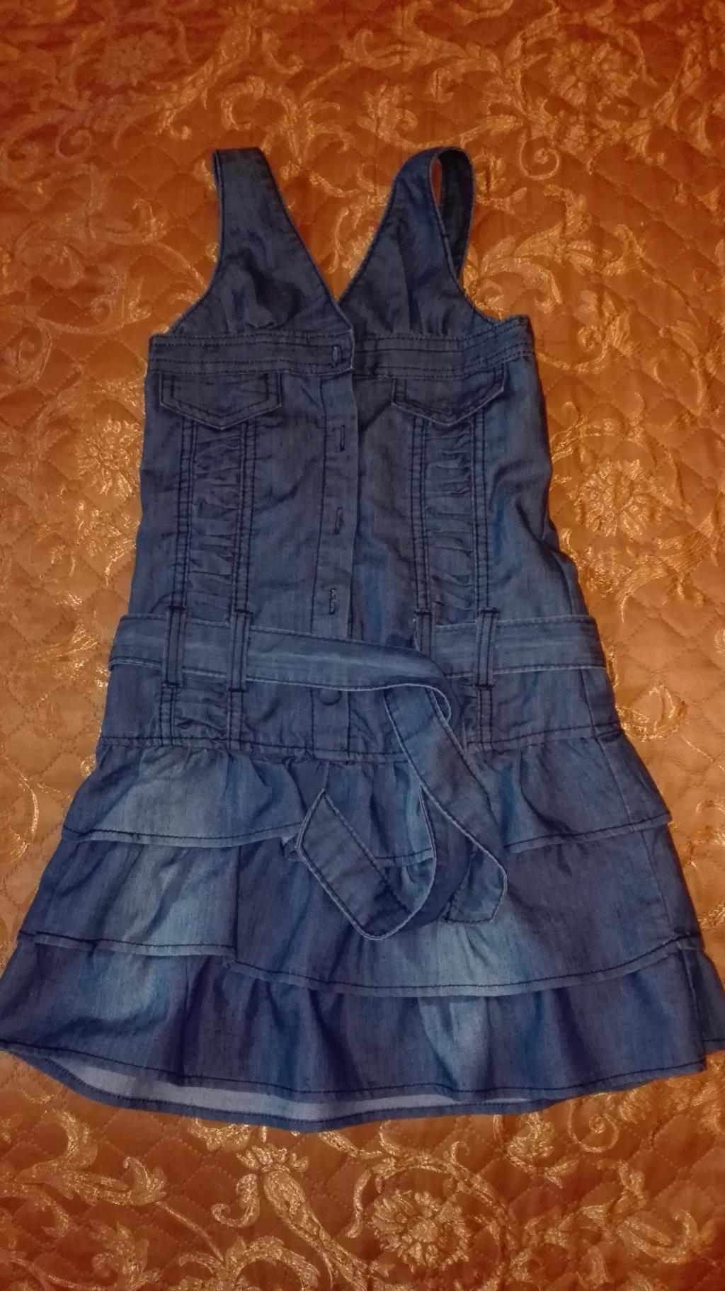 джинсовое платье д\д до 134см. почти даром