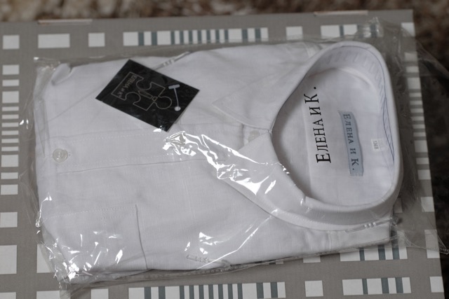 Рубашка новая, белая льняная,Рост 134,250 руб.. ПРИСТРОЕНО