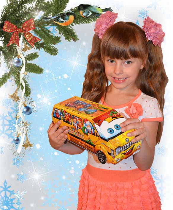 Автобус «Новогоднее турне», микрогофрокартон, Вес . НОВОГОДНИЕ ПОДАРКИ 2017