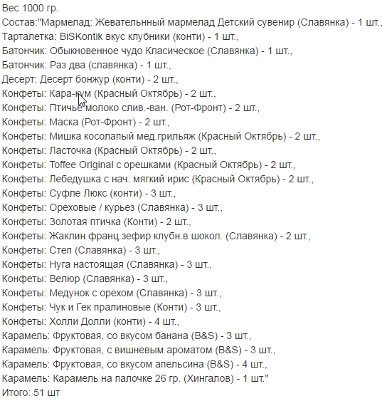 Вес 1000 гр.. НОВОГОДНИЕ ПОДАРКИ 2017