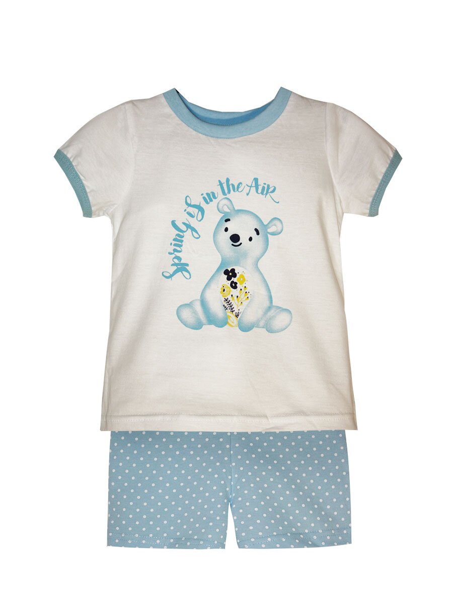 пижама короткая голубая мишка. 