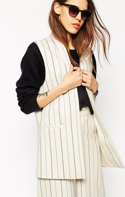Блейзер без рукавов в тонкую полоску ASOS Co-ord. Пристрой