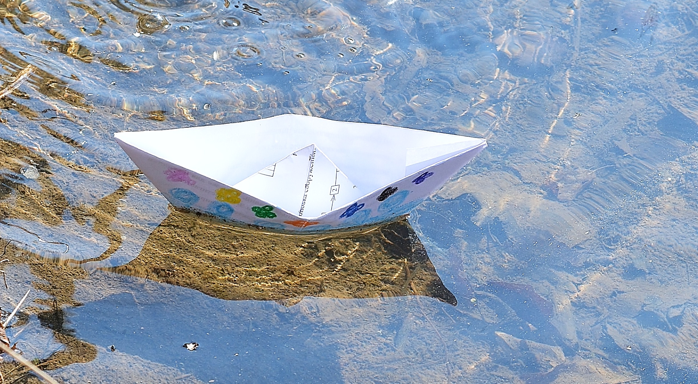 Кораблик из бумаги я по ручью
