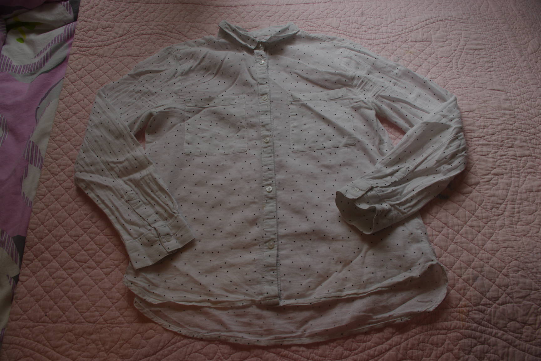 зара белая рубашечка в горох-152-300. ОДЕЖДА ДЕВОЧКЕ 152 РОСТ