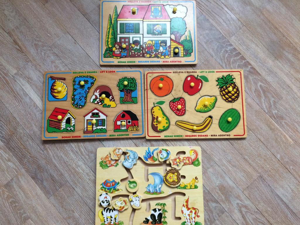 днрнвянные пазлы. Игрушки б/у