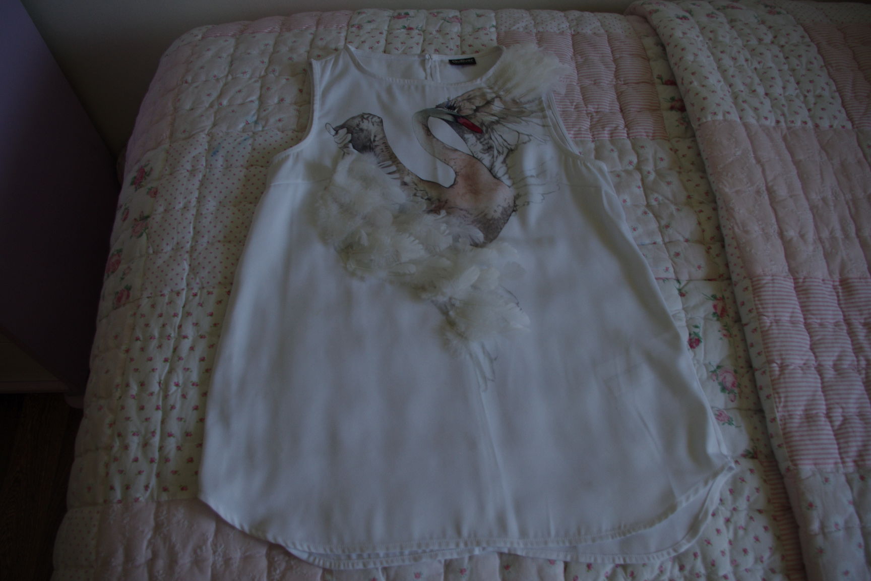 блузка туника Гуливер лебедь-152-300. ОДЕЖДА ДЕВОЧКЕ 152 РОСТ