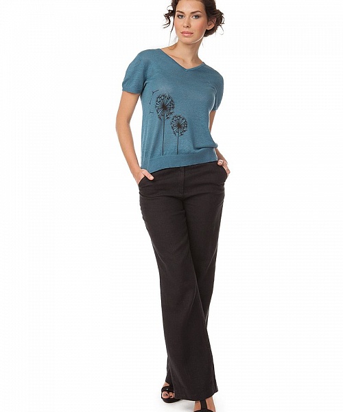 Брюки черные лен h*a*ss распродажа размер 46. 