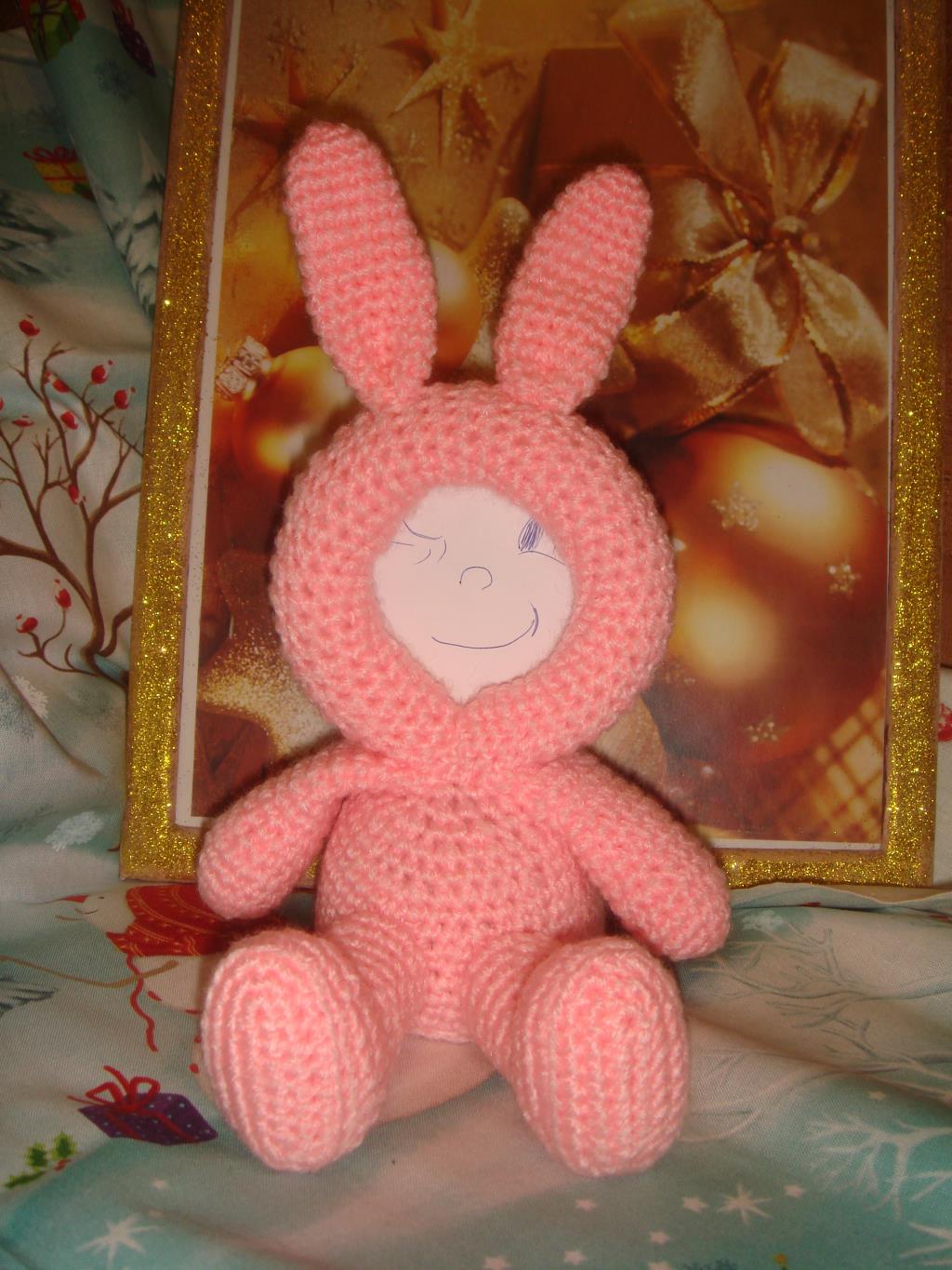 розовый зайка. Новый год. Подарки