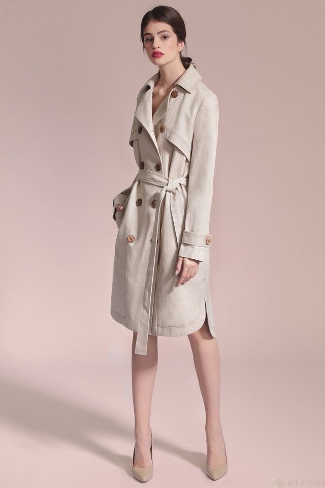 Плащ  цвета натурального льна. Плащи. Пальто. Белоруссия