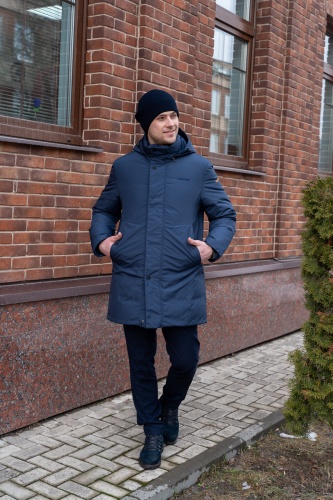 Куртка пуховая мужская 'Бари', dark navy. Мужское