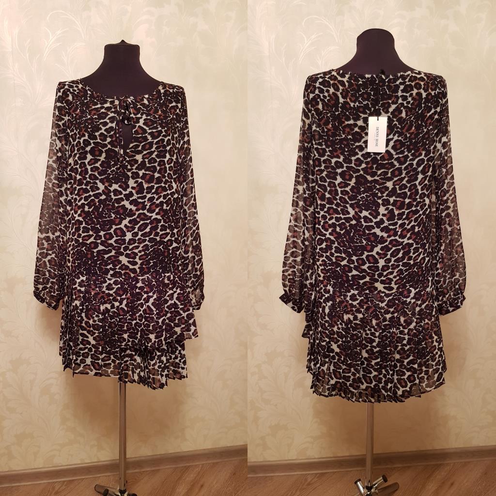 Леопардовое платье DENNY ROSE Италия, НОВОЕ, р. 46. 4 - В НАЛИЧИИ - женское