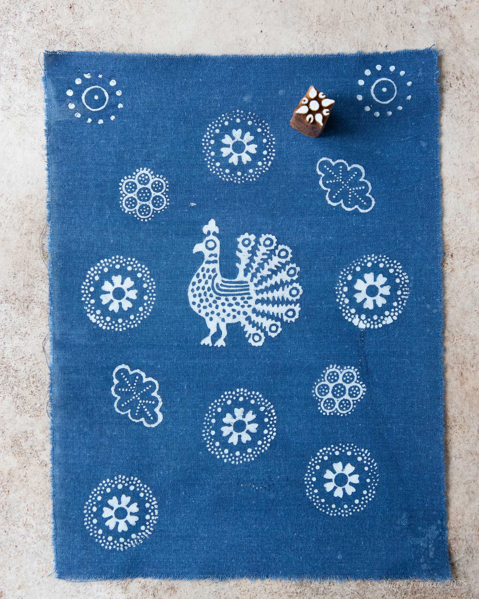 Проба кубовой набойки. Текстильные штучки и набойка