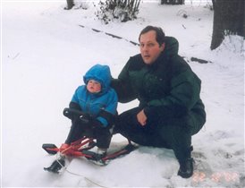 папа, снегокат и я