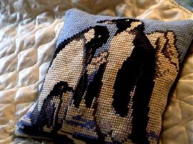 подушка с пингвинами