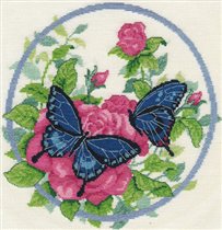 Бабочки на розе