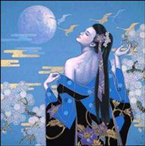 Oriental Lady Under  the Moon