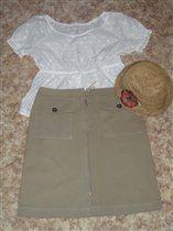 Батистовая блуза и льняная юбка