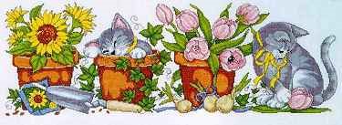 flowerpots cats