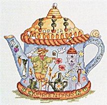 blue country teapot