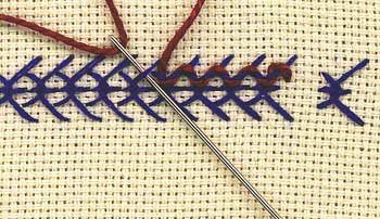Threaded Reversed Fly stitch 1