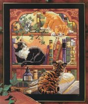 cats books candle