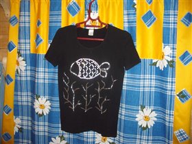 Вышитая 'Рыбка' в стеклярусных водорослях 