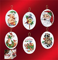 Santa and Animals Ornaments