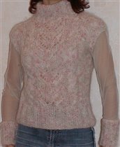 мохеровый свитерок с рукавами-сеточкой