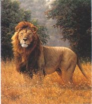 Painting with a lion