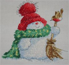 Поголубевший снеговичок