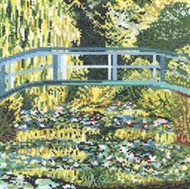 Japanese Bridge Cross Stitch (Claude Monet)
