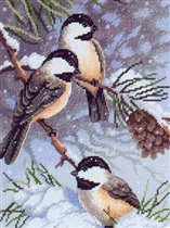 DIM. Chickadees & Pinecones