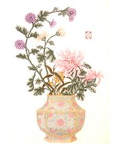 Цветы в восточной вазе 1