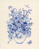 12646 Blue Flowers and Vase