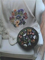 wildflower pillow and crewel throw