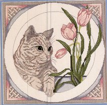 Candamar Cat & Tulips