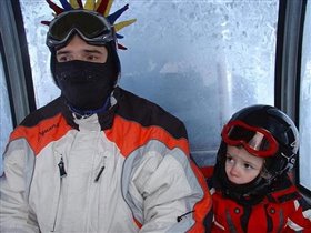 Минус двадцать.С папой на  гондольной дороге