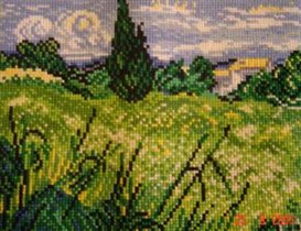 'Zielony łan pszenicy z cyprysem' V.van Gogh
