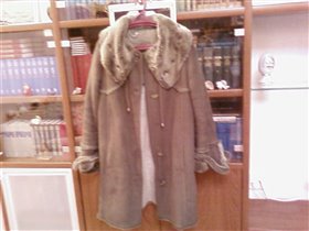 Дубленка искусственная оливково-зеленая