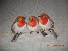 Птички в снегу
