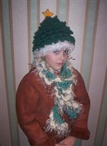 шапка с шарфиком