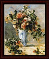  Roses & Jasmine in Delft Vase re-26-p