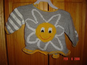 спинка кофточки с ромашками