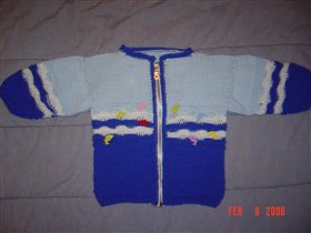 кофточка голубая с рыбками