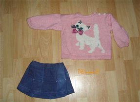 Кофточка с кисой и юбочка