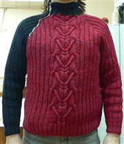 Черно-красный пуловер для маськи